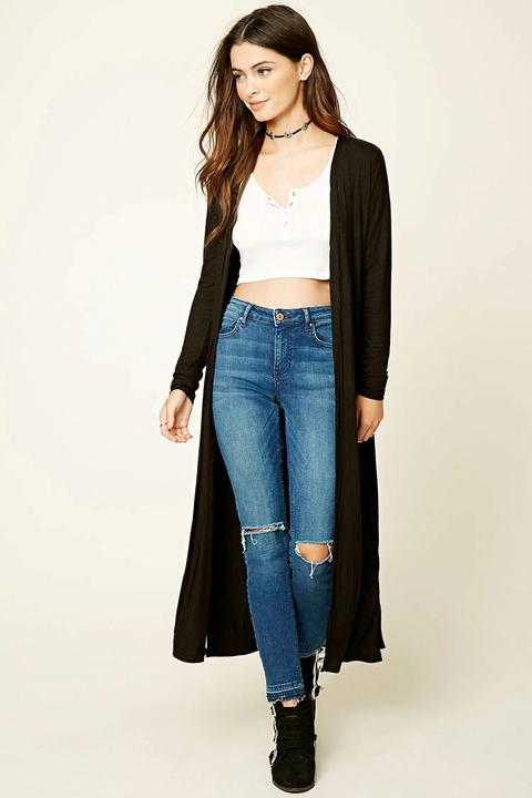 Longline Open-front Cardigan