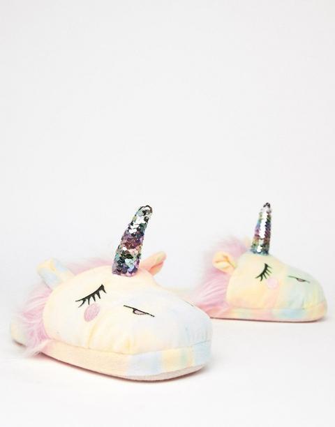 Pantuflas Con Diseño De Unicornio Con Lentejuelas Nevada Starlight De Asos Design