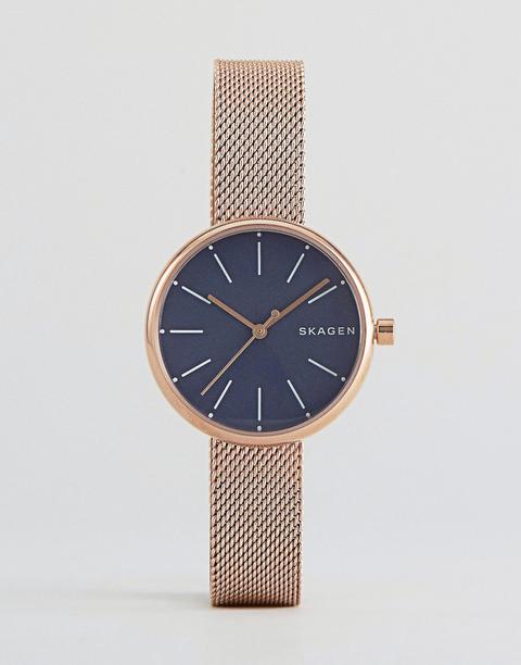 Skagen - Signatur - Orologio Con Cinturino A Maglia Metallica Oro Rosa - Oro