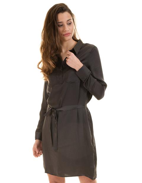 Vestido Negro Sedoso De Ichi | Buylevard
