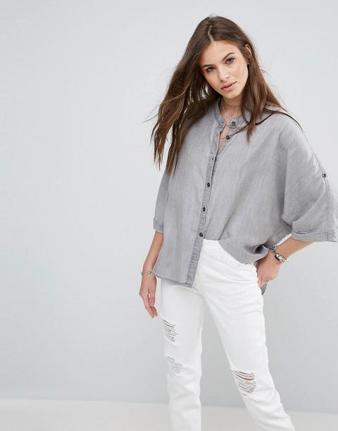 Noisy May - Alex Box - Camicia Con Maniche A 3/4 - Grigio