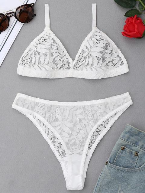 Set Reggiseno In Triangolo In Pizzo