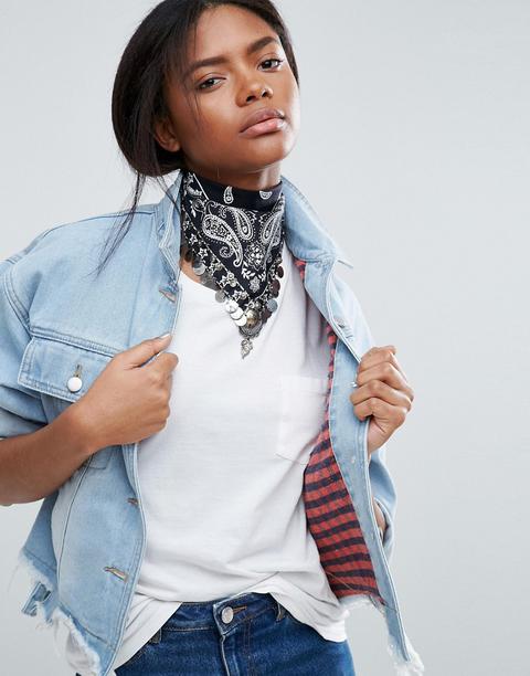 Asos - Bandana Con Decorazioni Triangolari - Nero