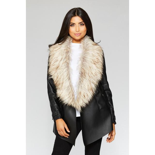 quiz black waterfall jacket