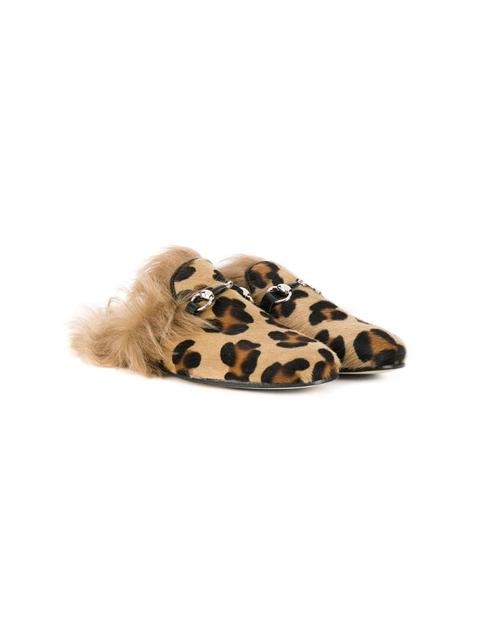 leopard print childrens slippers