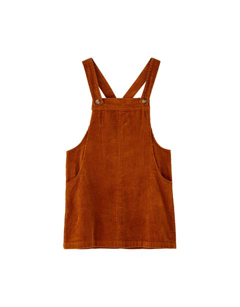 Robe Salopette En Velours Côtelé Avec Poches