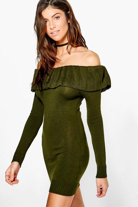 Alice Frill Neck Long Sleeve Jumper Dress