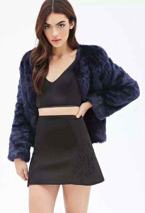 Fluted Scuba Knit Skirt