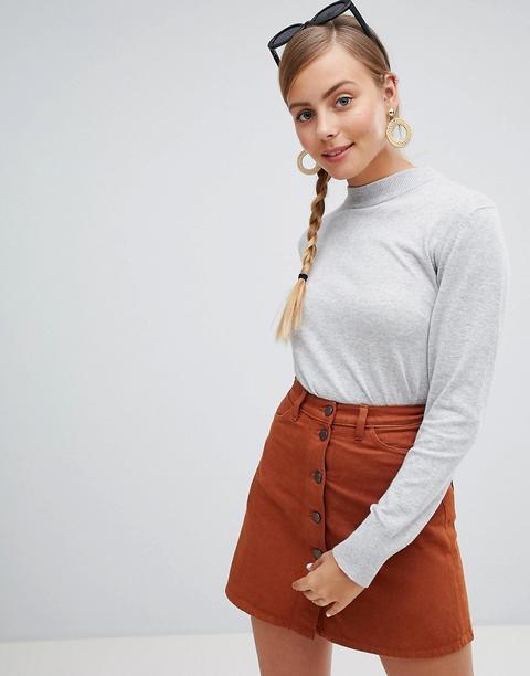 Monki - Maglione Leggero Accollato Grigio - Grigio