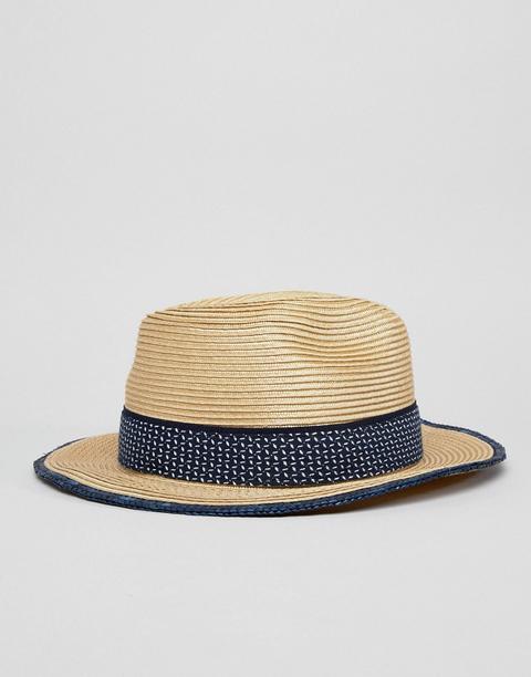 Ted Baker Straw Fedora Hat - Beige