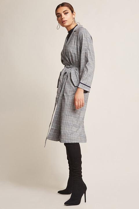 glen plaid trench coat forever 21