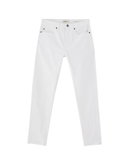 Pantalón Vaquero Blanco Slim Fit