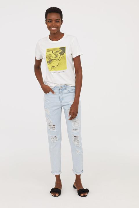 Boyfriend Low Ripped Jeans