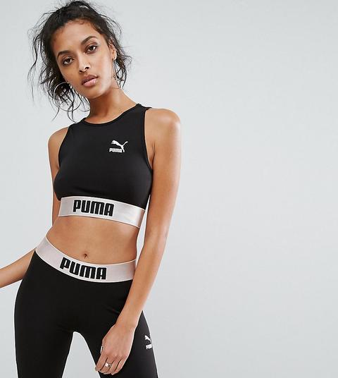 Puma - Top Corto In Tessuto A Rete - In Esclusiva Per Asos - Nero