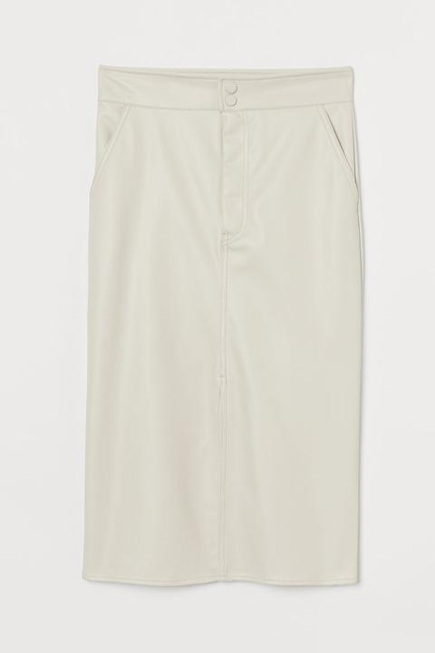 Calf-length Skirt - Brown