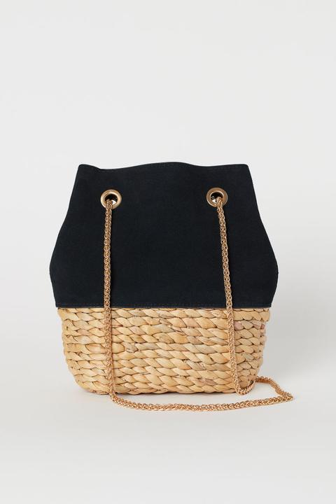 H & M - Borsa Con Dettagli Scamosciati - Nero