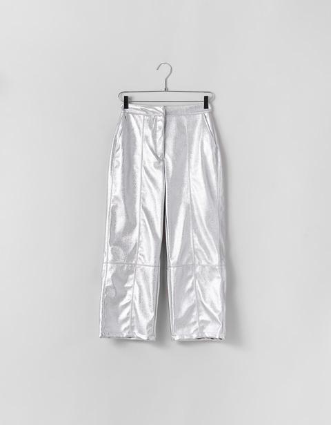 Pantaloni Culotte Argentati