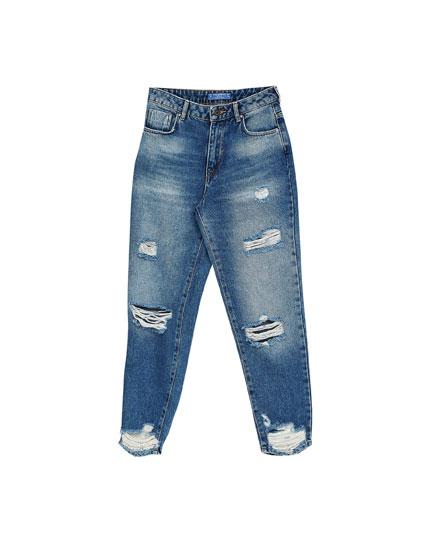 Jeans Mom Fit Rotos