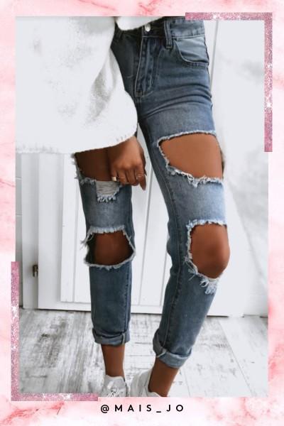 Ruth Denim Mom Cut Out Turn Up Jeans