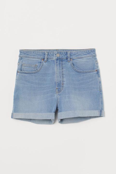 H & M - Denim Shorts Girlfriend - Blue