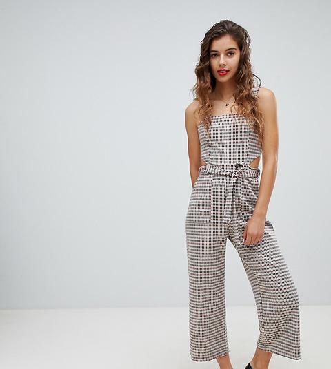 Bershka Check Jumpsuit With Cutout - Multi