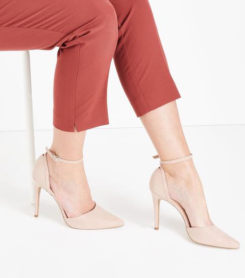 Nude Suedette Keyhole Back Pointed Court Shoes New Look