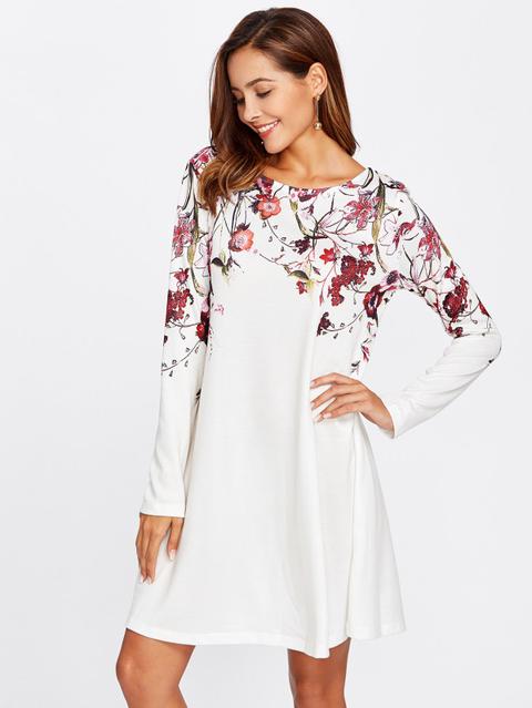 Vestito Con Stampa Botanica