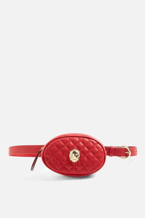 Womens Red Lion Head Purse Belt - Red, Red