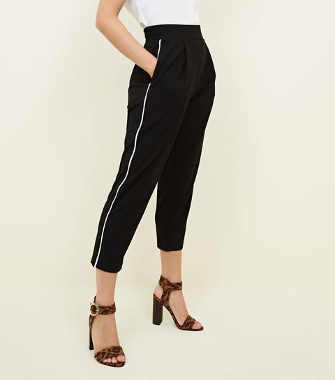 petite side stripe trousers