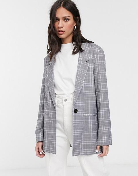 Asos Design All Rounder Blazer In Grey Check-multi