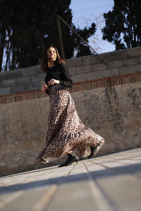 Maxi Falda Animal Print