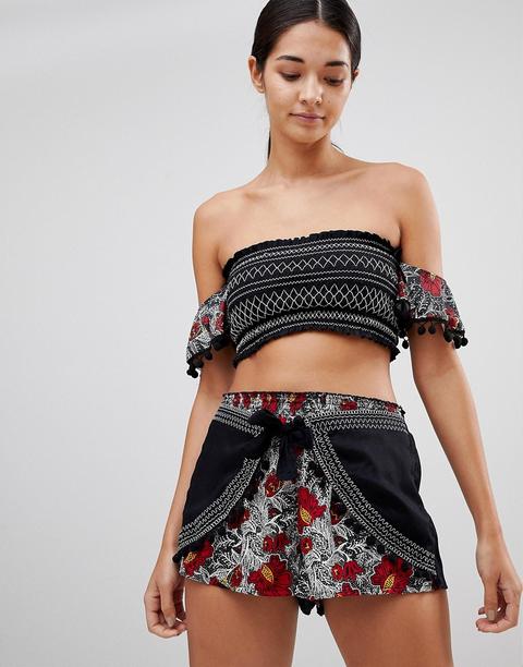 River Island - Top Bikini Con Scollo Alla Bardot