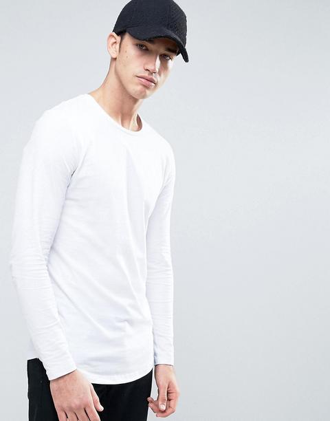 Jack & Jones - Top Premium Lungo A Maniche Lunghe - Bianco