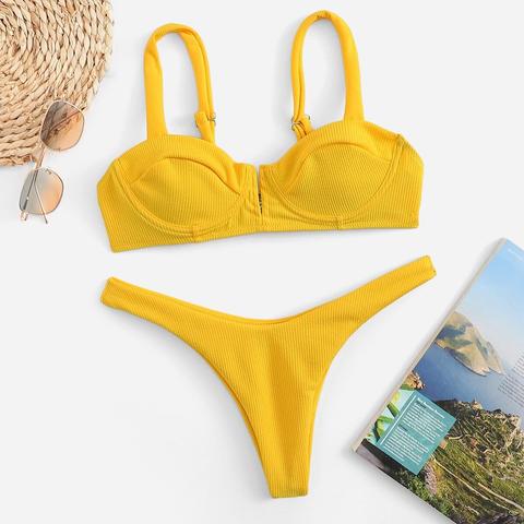 Ensemble De Bikini Texturé Échancré