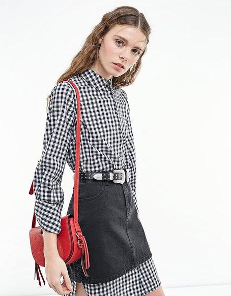 Vestito Vichy Lacci Nero