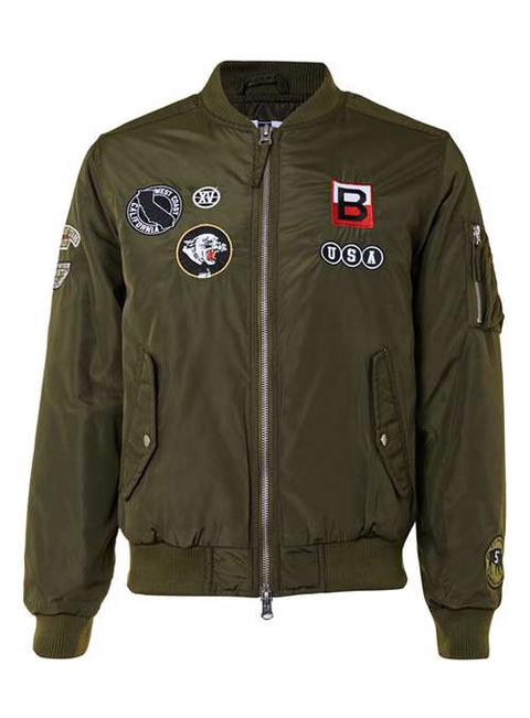 Khaki Badged Ma1 Bomber Jacket