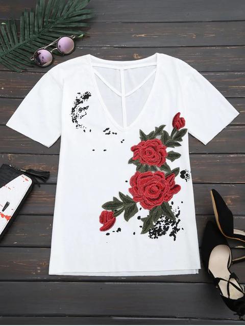 Tela De Hombro De Gota Recortada Con Motivos Florales