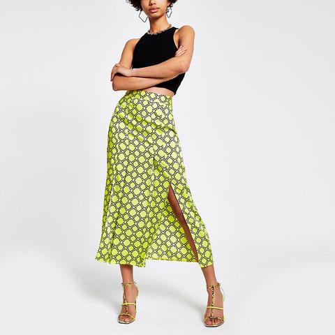 Green chain on sale print midi skirt