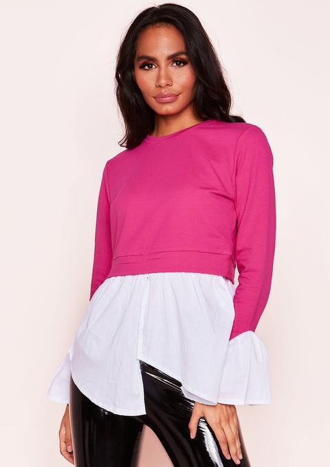 Jessie Hot Pink Layered Look Jumper 