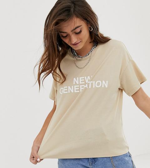 Noisy May – New Generation – T-shirt In Beige Mit Logo