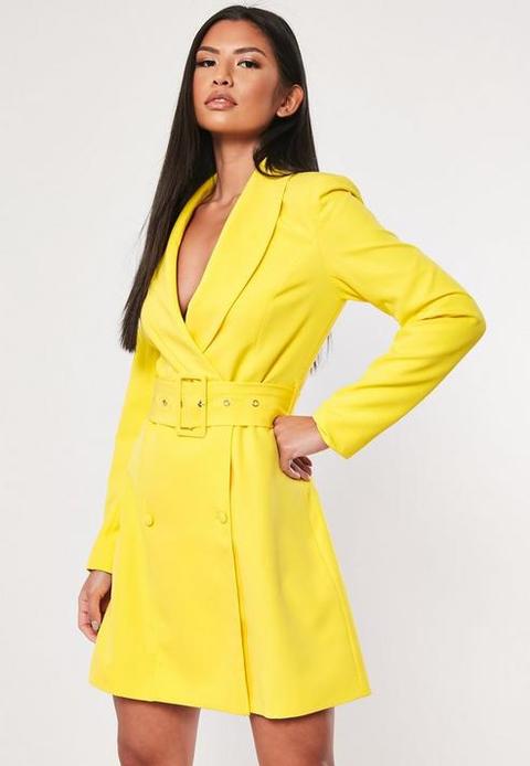 yellow blazer dress