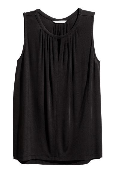 H & M - Top En Crepé - Negro