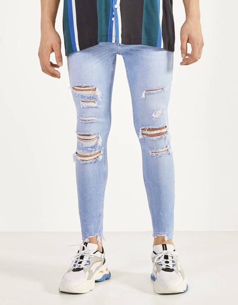 Jeans Super Skinny Fit Con Rotos