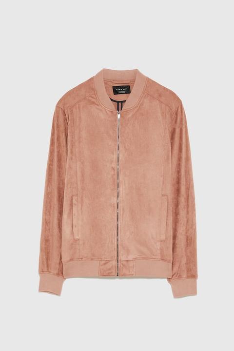 Bomber Leggero In Finto Camoscio