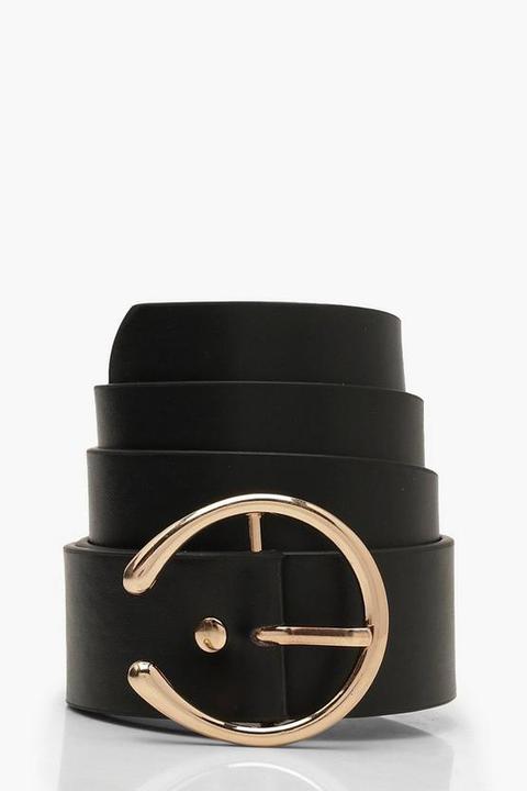 Womens Horseshoe Buckle Belt - Black - One Size, Black