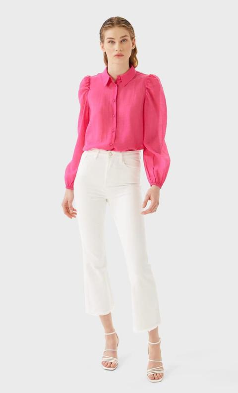 Stradivarius Camicia Manica A Sbuffo Femminile Fucsia S