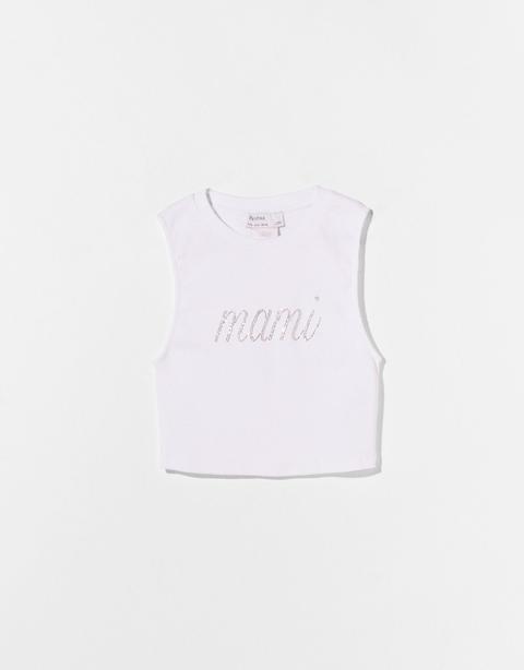 Camiseta Rib Strass Paloma Mami X Bershka