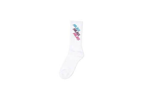 Repeat Font Sock White