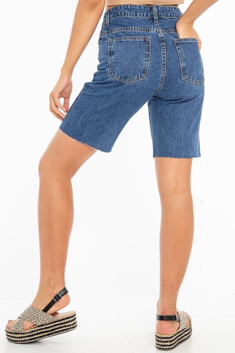 longline denim shorts