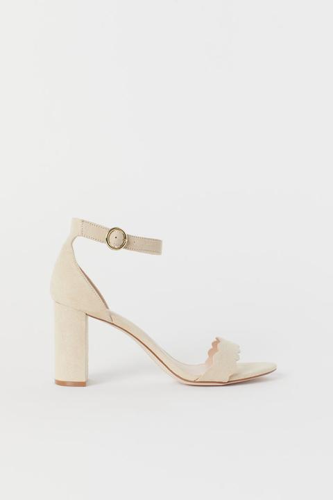 H & M - Sandali Con Tacco Squadrato - Beige